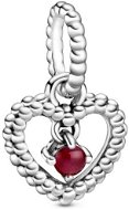 PANDORA Tmavě červené kuličkové srdce 798854C08 (Ag 925/1000, 1,3 g) - Charm