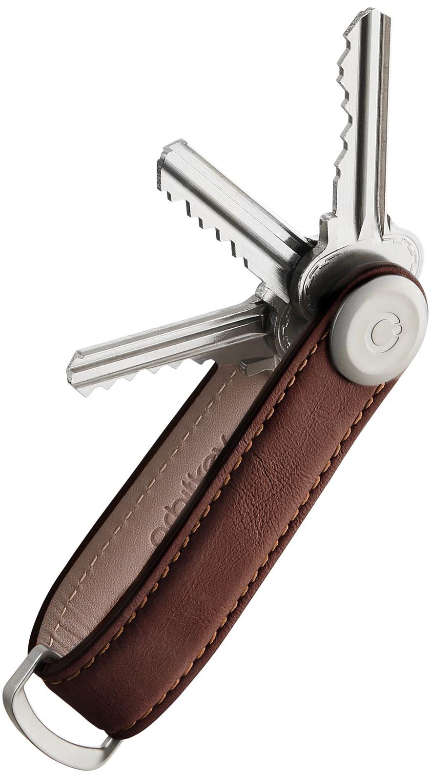 ORBITKEY Key Organiser 2.0 - Espresso and Brown Stitching