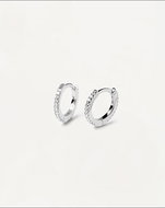 PDPAOLA Silver Earrings White Mini Hoops AR02-134-U (Ag 925/1000, 6 g) - Earrings