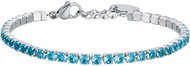 LUCA BARRA Tenisový náramek z oceli s modrými krystaly
 - Náramek