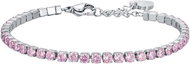 LUCA BARRA Steel tennis bracelet with pink crystals - Bracelet