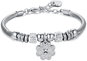 Bracelet LUCA BARRA Steel bracelet with four-leaf clover and white crystals - Náramek