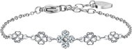 LUCA BARRA Steel bracelet with four-leaf clovers and white zircons - Bracelet