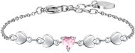 LUCA BARRA Steel bracelet with hearts and pink cubic zirconia - Bracelet