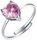 Ring with pink heart-shaped crystal