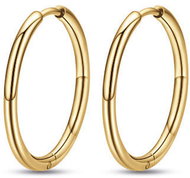LUCA BARRA Gold plated steel round earrings 24 mm - Earrings