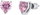 Round earrings with pink cubic zirconia
