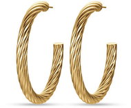 LUCA BARRA Ladies round earrings made of IP gold steel - Earrings