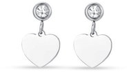 LUCA BARRA Steel earrings with heart and white cubic zirconia - Earrings
