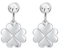 LUCA BARRA Steel earrings with four-leaf clover and cubic zirconia - Earrings