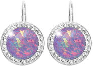 JSB Bijoux Opals with Swarovski Violet crystal stones 92400025vio (Ag925/1000, 2,1 g) - Earrings