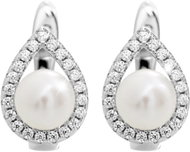 JSB Bijoux Drop with river pearl and cubic zirconia crystal 92400577cr (Ag925/1000, 3,18 g - Earrings