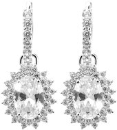 JSB Bijoux Large Decorated Cubic Zirconia Crystal Ovals 92400592cr (Ag925/1000, 5,64 g) - Earrings