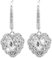 JSB Bijoux Large Cubic Zirconia Crystal Hearts 92400593cr (Ag925/1000, 5,34 g) - Earrings