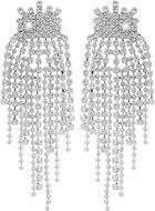 JSB Bijoux Mix of rhinestone and ball chain decorated with Swarovski crystal stones 61410150cr - Earrings