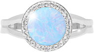 JSB Bijoux Opal with Swarovski crystal stones Light Blue 92700025l-bl (Ag925/1000, 2,3 g) - Ring