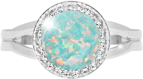 JSB Bijoux Opal with Swarovski crystal stones Pastel Mint Green 92700025mint (Ag925/1000, 2,3 g) - Ring - Main image