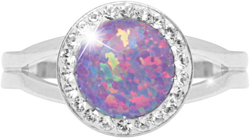JSB Bijoux Opal with Swarovski Violet crystal stones 92700025vio (Ag925/1000, 2,3 g) - Ring - Main image