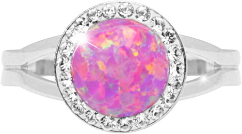 JSB Bijoux Opal with Swarovski crystal stones Light Fuchsia 92700025l-fu (Ag925/1000, 2,3 g) - Ring - Main image
