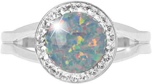 JSB Bijoux Opal with Swarovski Australian Shadow crystal stones 92700025aust (Ag925/1000, 2,3 g) - Ring - Main image
