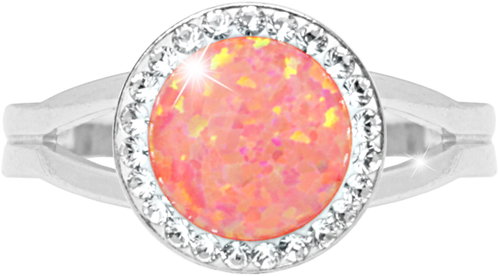 JSB Bijoux Opal with Swarovski crystal stones Peach Pastel 92700025pea (Ag925/1000, 2,3 g) - Ring - Main image