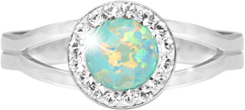 JSB Bijoux Opal with Swarovski crystal stones Pastel Mint Green 92700040mint (Ag925/1000, 2,08 g - Ring - Main image