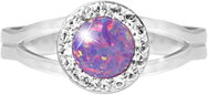 JSB Bijoux Opal with Swarovski Violet crystal stones 92700040vio (Ag925/1000, 2,08 g) - Ring