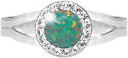 JSB Bijoux Opal with Swarovski crystal stones Mix Green 92700040mixgr (Ag925/1000, 2,08 g) - Ring