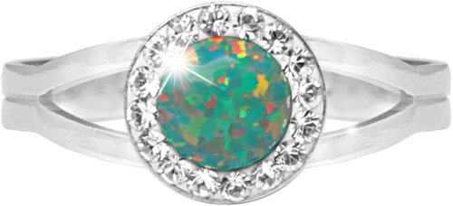 JSB Bijoux Opal with Swarovski crystal stones Mix Green 92700040mixgr (Ag925/1000, 2,08 g) - Ring - Main image