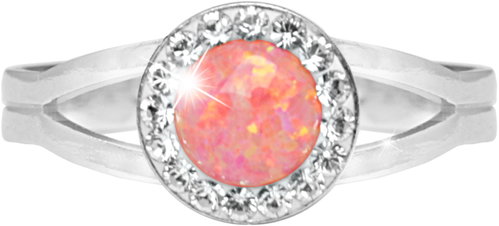 JSB Bijoux Opal with Swarovski crystal stones Peach Pastel 92700040pea (Ag925/1000, 2,08 g) - Ring - Main image