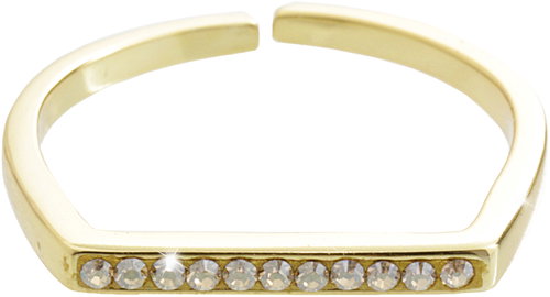 JSB Bijoux Straight with Swarovski crystal stones gold plated Golden Shadow 92700531ggsh (Ag925/1000 - Ring - Main image