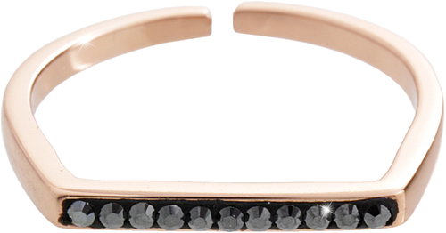 JSB Bijoux Straight with Swarovski crystal stones rose gold Hematite 92700531rg-hem (Ag925/1000, 1 - Ring - Main image