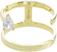 JSB Bijoux dupla cirkónia, csepp forma, aranyozott Crystal 92700527g-cr (Ag925/1000, 3, - Gyűrű