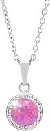 JSB Bijoux Opal with Swarovski crystal stones Light Fuchsia 92300025l-fu (Ag925/1000, 2,1 g) - Necklace