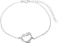 JSB Bijoux Silver Bracelet Two intertwined hearts decorated with Cubic Zirconia Crystal 92500522cr ( - Bracelet