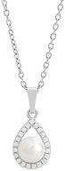 JSB Bijoux Drop with river pearl and cubic zirconia crystal 92300577cr (Ag925/1000, 2,42 g - Necklace