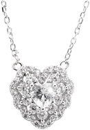 JSB Bijoux Crystal Nagy cirkónium kristállyal díszített szív 92300593cr (Ag925/1000, 2,88 g) - Nyaklánc