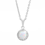 JSB Bijoux Opal with Swarovski White crystal stones 92300040wh (Ag925/1000, 1,86 g) - Necklace