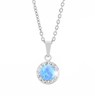 JSB Bijoux Opal with Swarovski Blue crystal stones 92300040bl (Ag925/1000, 1,86 g) - Necklace