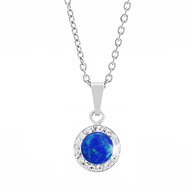 JSB Bijoux Opal with Swarovski Dark Blue crystal stones 92300040dbl (Ag925/1000, 1,86 g) - Necklace