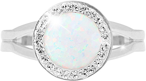 JSB Bijoux Opal with Swarovski White crystal stones 92300025wh (Ag925/1000, 2,3 g) - Ring - Main image