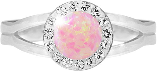 JSB Bijoux Opal with Swarovski Rose crystal stones 92700040ro (Ag925/1000, 2,08 g) - Ring - Main image