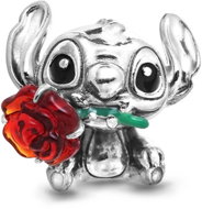 PANDORA x DISNEY Bead 794378C01 Disney Stitch with a Murano Glass Rose - Bead (Charm)