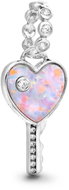 PANDORA Bead 794427C01 Opalescent Heart-Shaped Key Pendant - Bead (Charm)