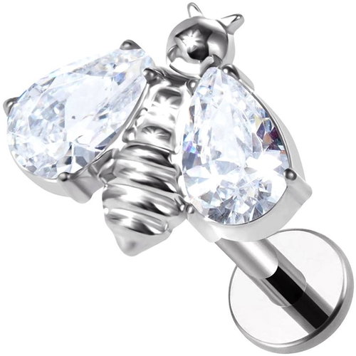 PININ Labreta s vnitřním závitem, leštěná – včela - Piercing - Main image