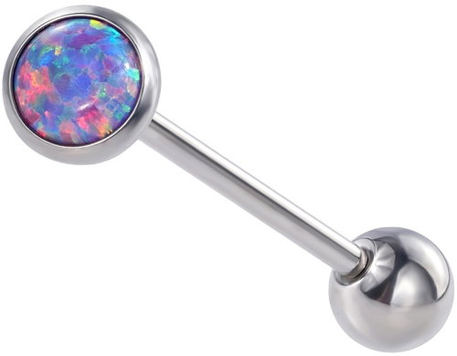 PININ Činka do jazyka s vnitřním závitem, modrožlutá - Piercing - Main image