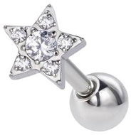 PININ Náušnice do chrupavky ucha s vnitřním závitem – hvězda - Piercing
