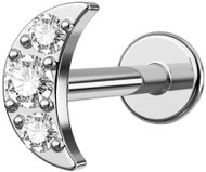 PININ Labreta s plochou zadní částí, leštěná – měsíc - Piercing