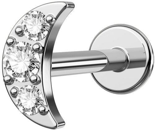 PININ Labreta s plochou zadní částí, leštěná – měsíc - Piercing - Main image