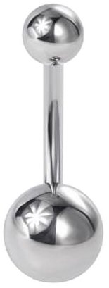 PININ Piercing do pupíku s vnějším závitem, leštěný – titan stříbrná - Piercing - Fő fotó